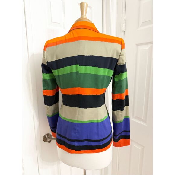 Escada Bozica Womens Open Miscellaneous One Button Stripe Blazer Small 36 - Picture 3 of 6